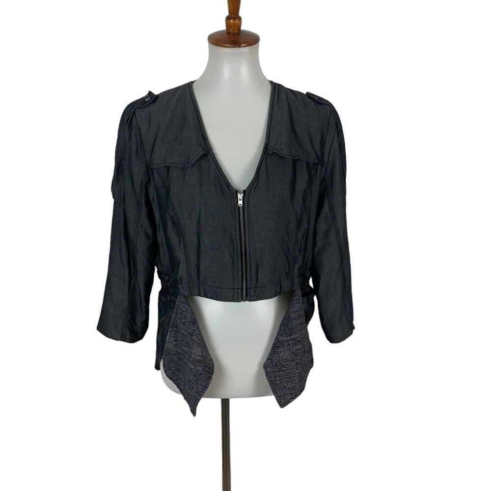 Lululemon Gray Zip Up Jacket 8 3/4 Sleeve Activewear Lightweight‎